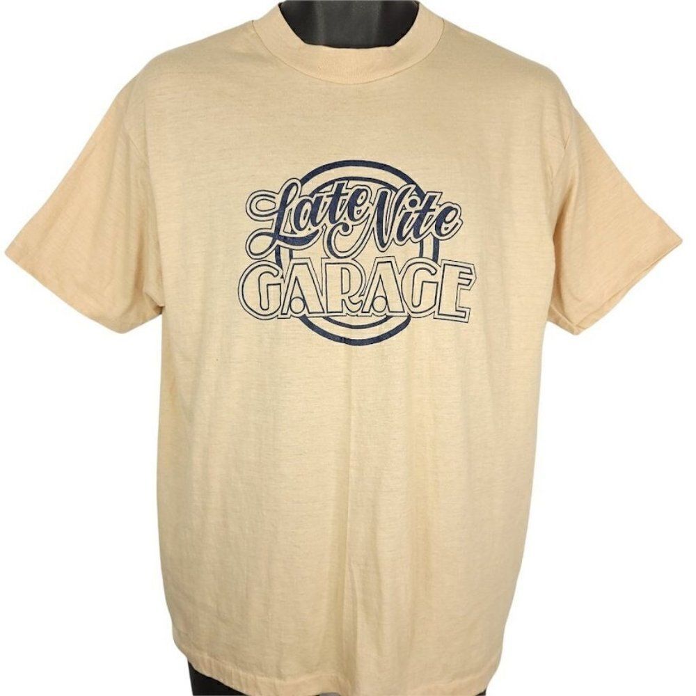 Late Nite Garage T Shirt Vintage 80s Bluegrass Band 50/50 Made In USA Mens